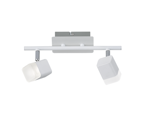 Faretti a Soffitto 2 Spots Led Quadrati Bianco Opaco Roubaiper GD Trio