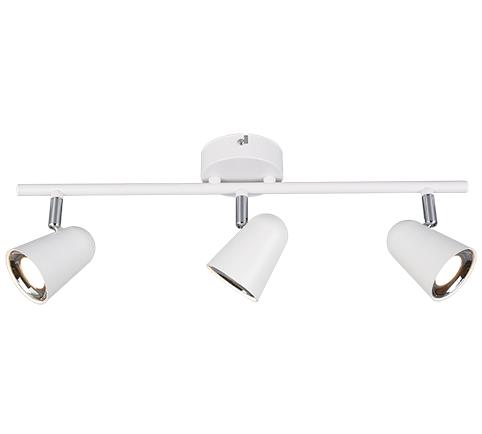 Faretti Led da Interno Parete Soffitto su Barra 3 Spots Bianco Toulose GD Trio