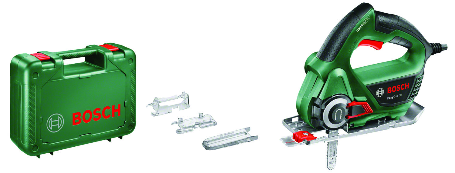 Image of SEGHETTO A CATENA BOSCH 500W EASYCUT 50 NANO + VALIGETTA E ACCESSORI