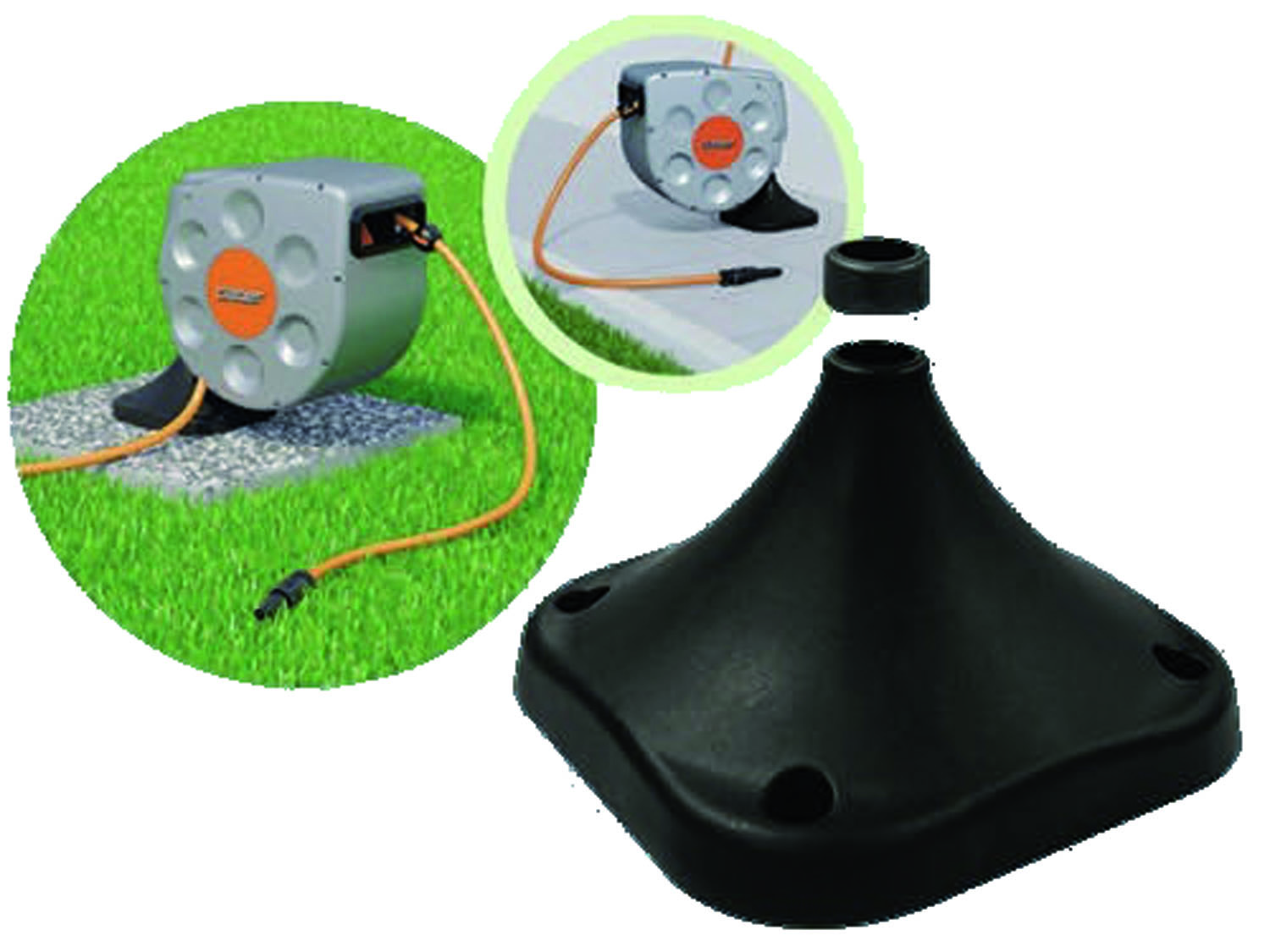 Image of BASE DI FISSAGGIO SUPPORTO A TERRA PER ROTOROLL EVOLUTION IRRIGAZIONE GIARDINO