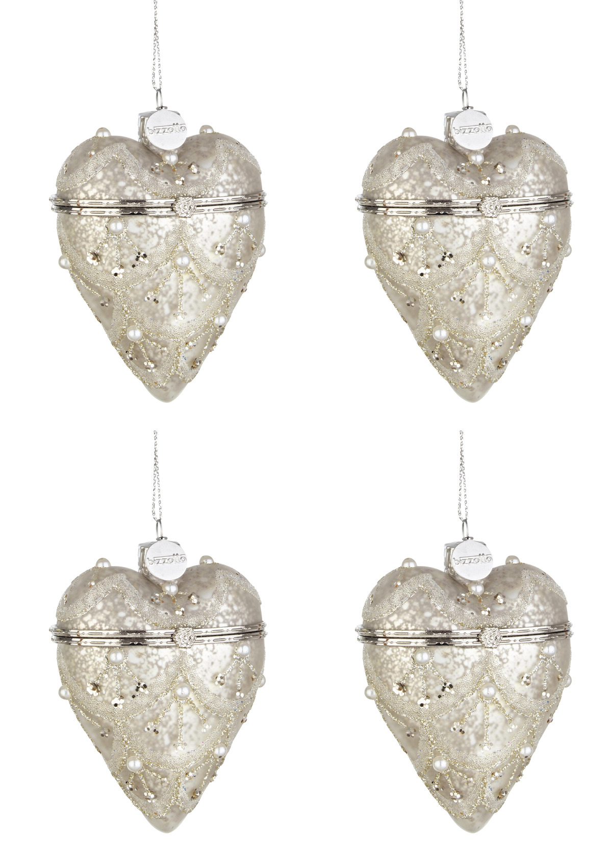 Image of Pendagli a Cuore Albero di Natale Addobbi Decorazioni Natalizie Eleganti