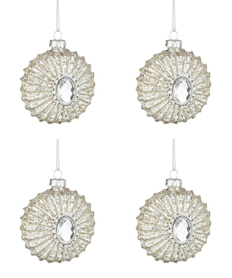 Image of Pendaglio Palline di Natale in Vetro con Diamante Addobbi Decorazioni Albero