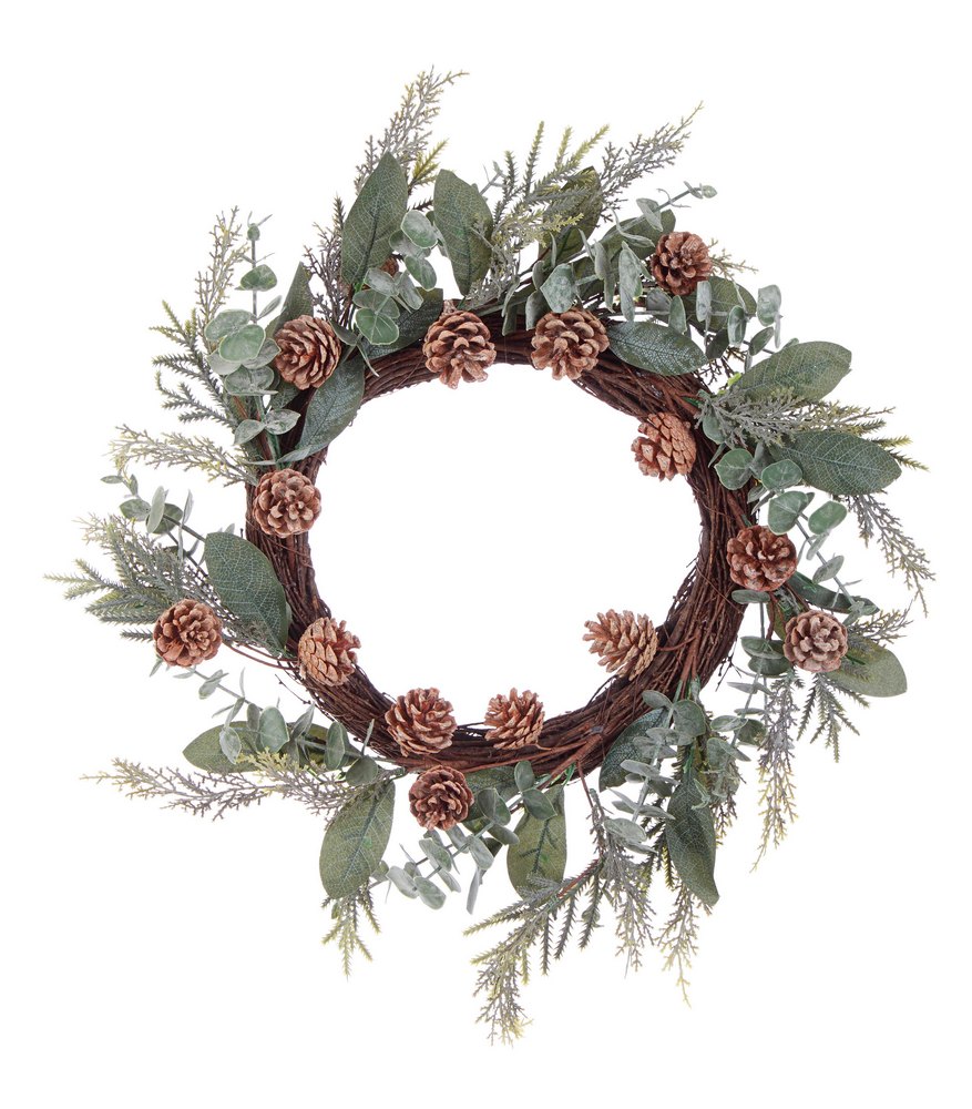 Image of Corona Ghirlanda di Natale Pigne Rametti Naturale Decorazioni Natalizie 50 cm Dimensioni: 35 cm