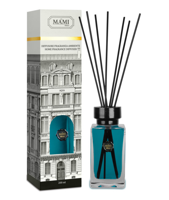 Diffusori a Bastoncino Profumatori Ambiente Mami Milano Fragranza: Aqua, Formato: 500 ml