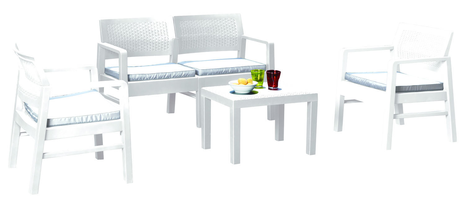 Image of SET SALOTTO RATTAN KILIMANJARO BIANCO