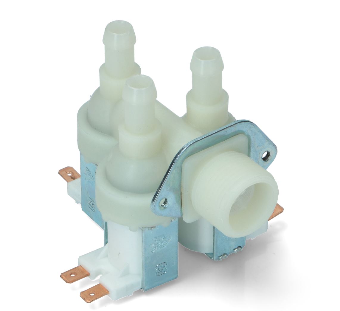 ELETTROVALVOLA 90 3 VIE ANGOLO &deg; UNIVERSALE LAVATRICE 220 VOLT  EL 33
