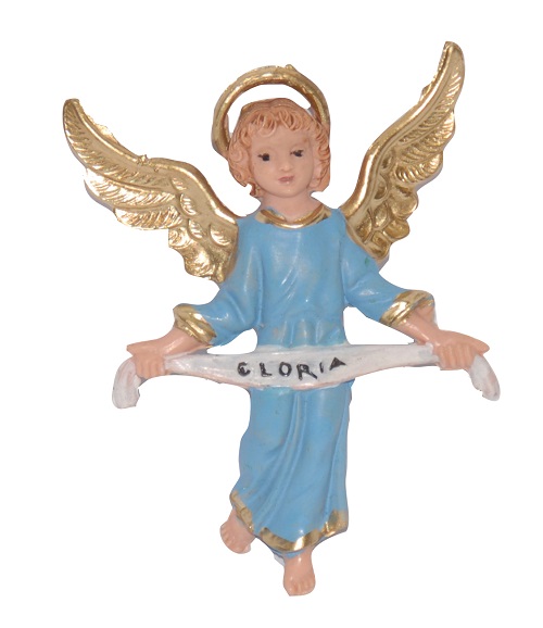 Statuina Angelo Glora 7 cm di plastica per presepe