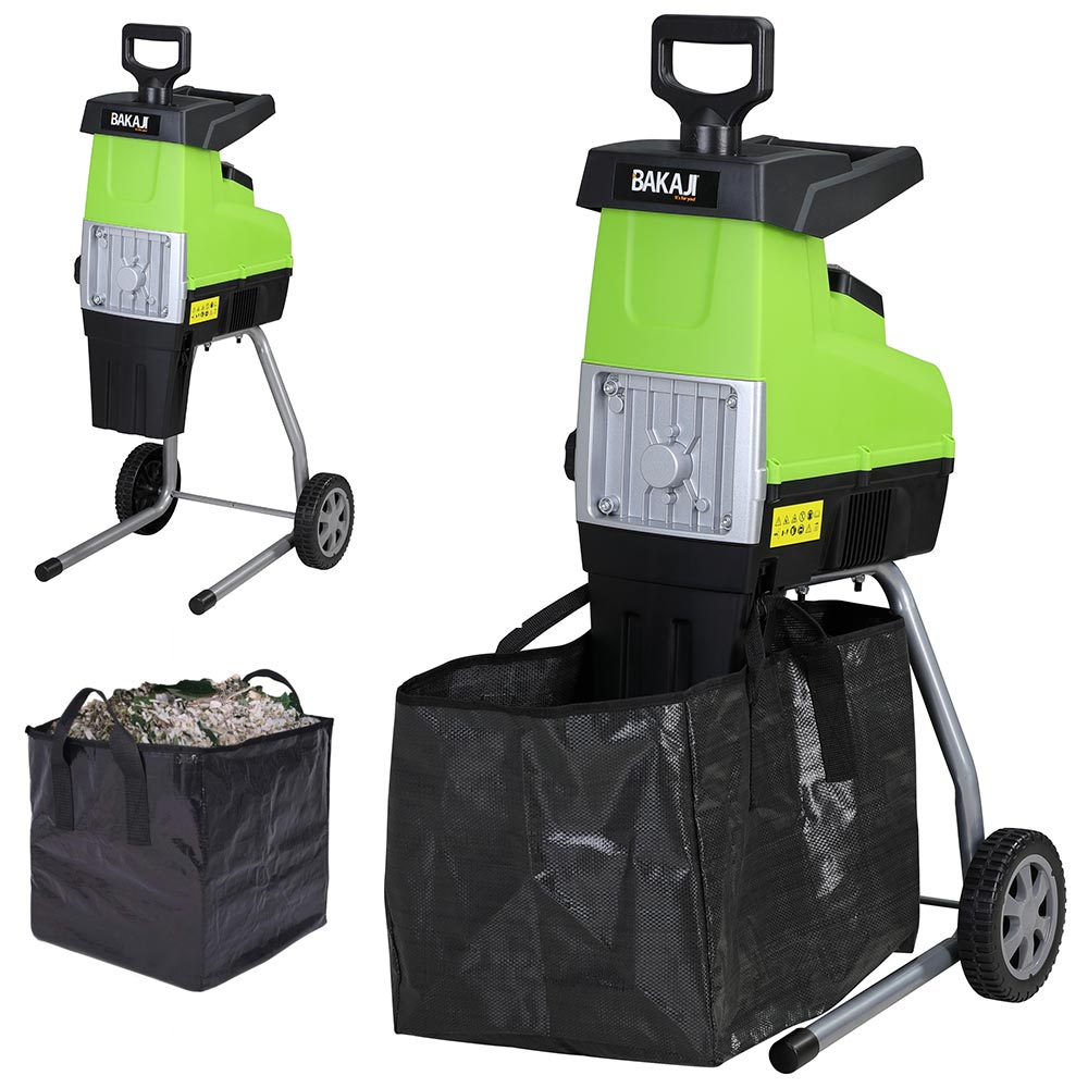Image of Biotrituratore Elettrico Tritafoglie 2800 W Trituratore Compostaggio Foglie 60LT
