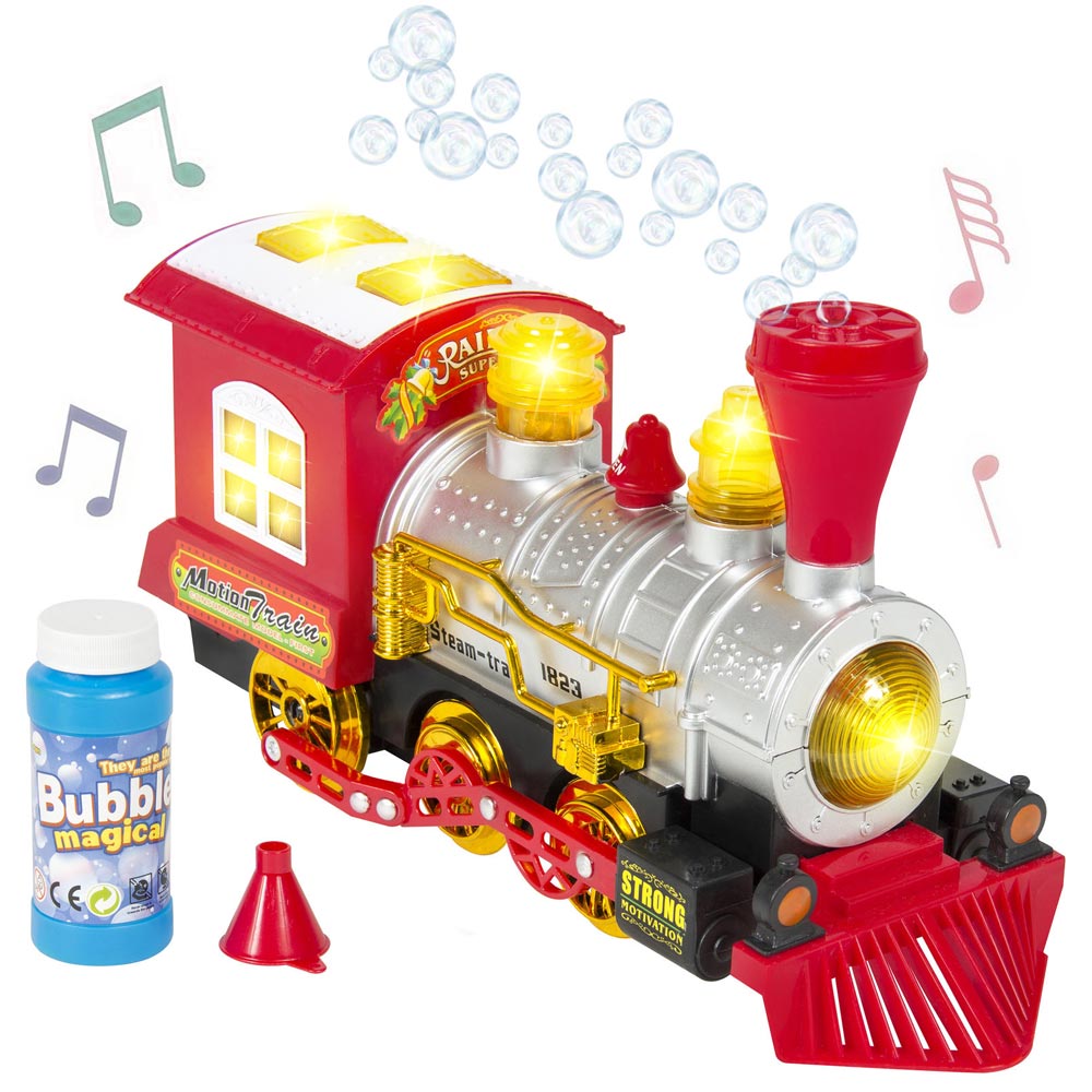 Teorema Giocattoli, Trenino Giocattolo per Bambini, Locomotiva a Vapore Classica con Fumo Reale, Luci e Suoni, Gioco Interattivo a Spinta, Treno a Vapore, Bambino 3+ Anni