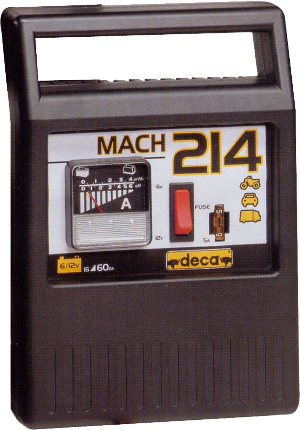 Deca Carica Batterie Moto CLASS MACH 214 Compatto Portatile 6-12V per Batterie Auto e Moto 15-60 Ampere