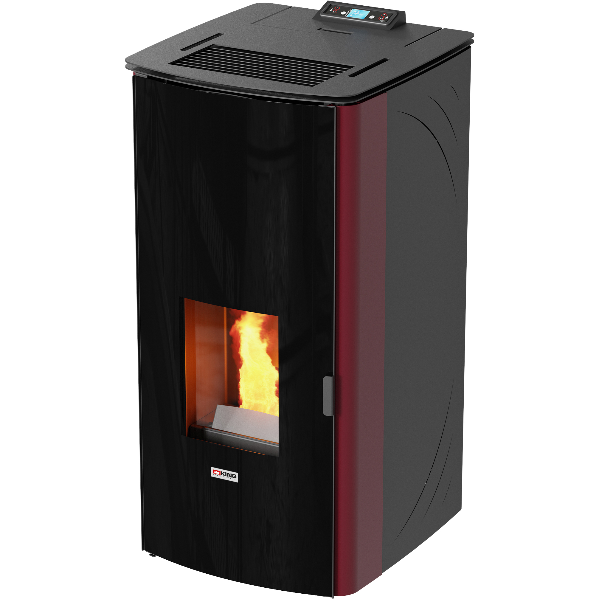 Image of STUFA PELLET KING 17DD IDRO KW17 55x59x109cm BORDEAUX