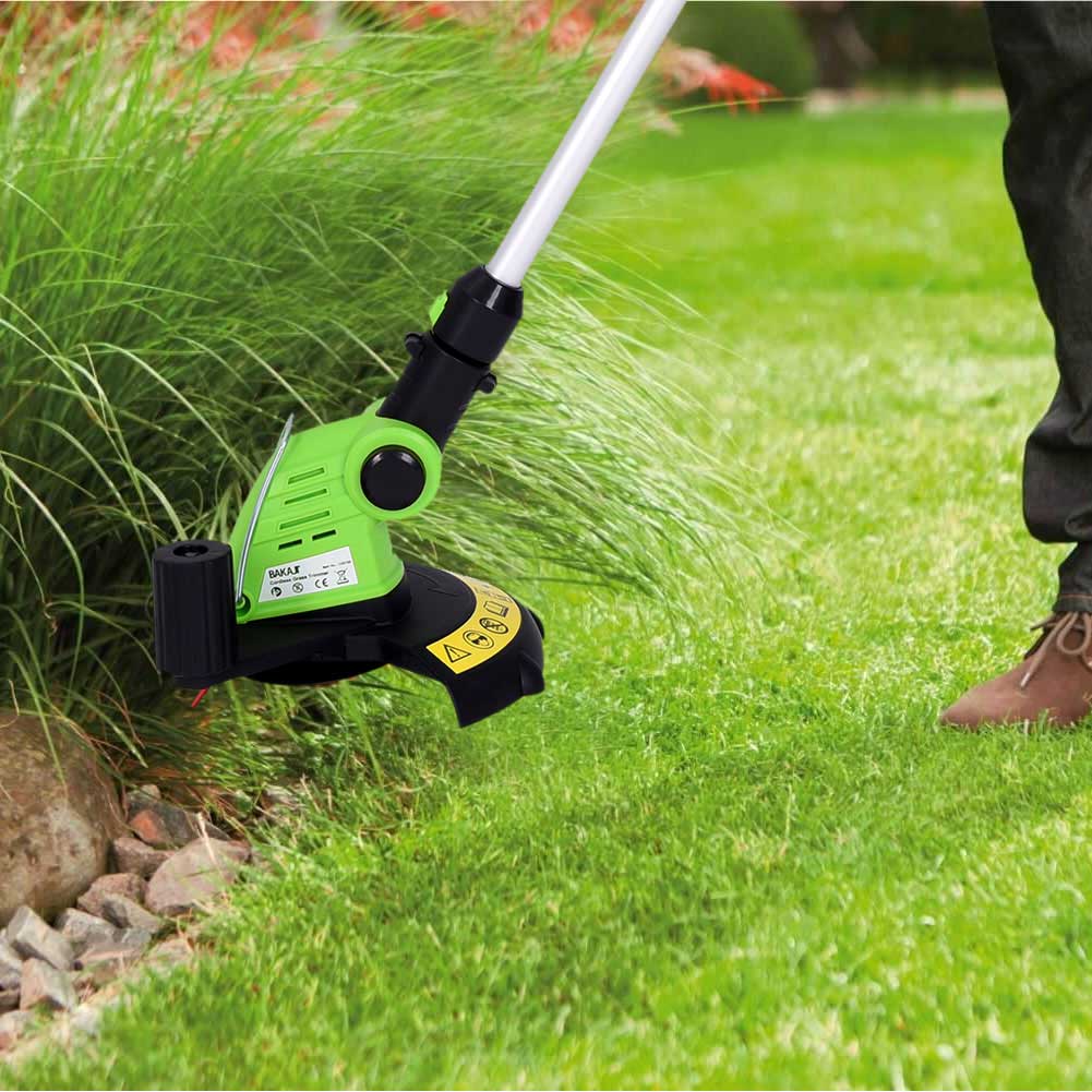 Bakaji Decespugliatore Elettrico A Batteria Ricaricabile Litio 20V 2Ah Tagliaerba Tagliabordi Con Altezza E Testata Taglio Regolabile Rasaerba Giardino