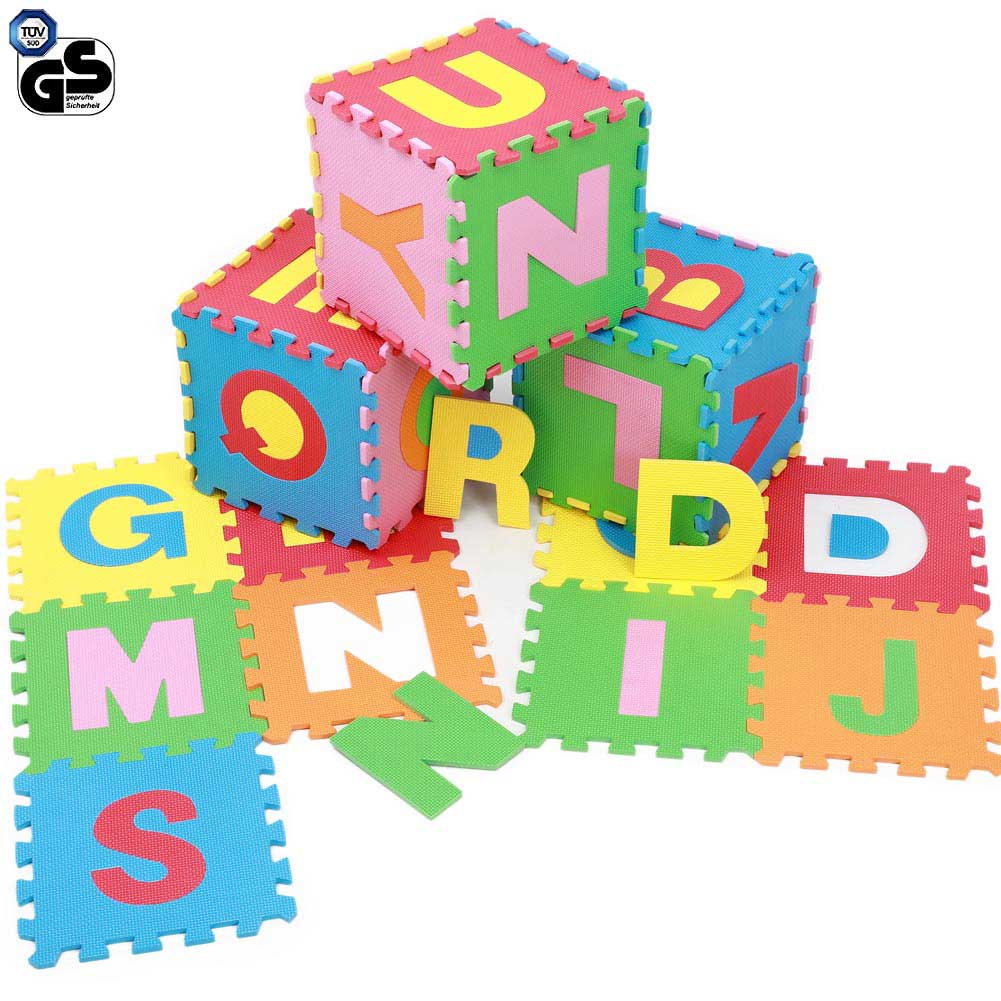 Image of Tappeto Puzzle per Bambini Set 60 Pezzi Gioco Tappetino Lettere Alfabeto Gomma