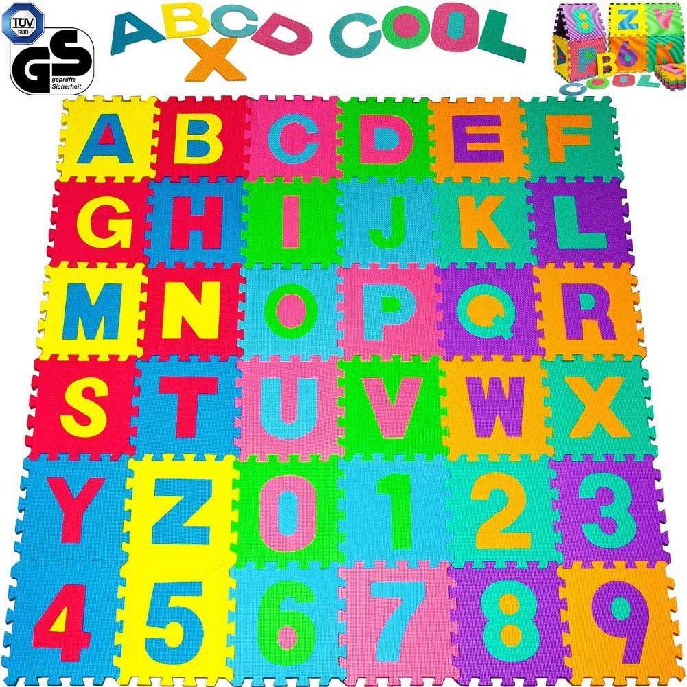 Image of Tappeto Puzzle per Bambini Set 86 Pezzi Gioco Tappetino Lettere Numeri Gomma EVA
