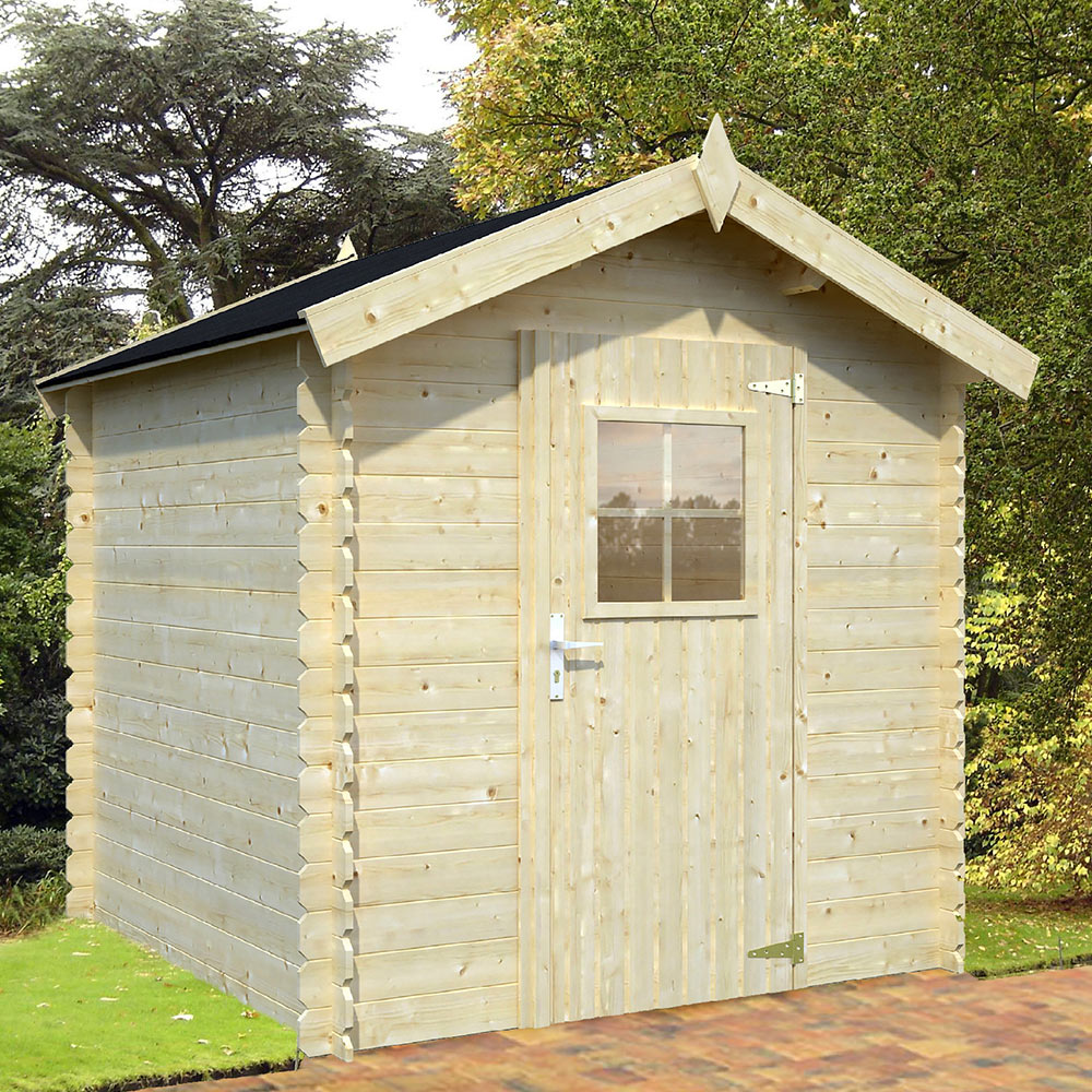 Image of Casetta da Giardino in Legno Flipper Sistema BlockHouse Pircher Porta Finestra