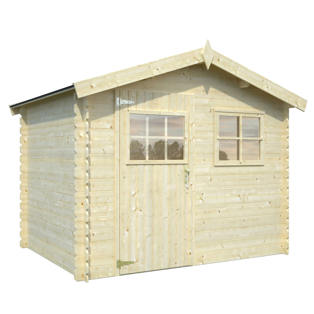 Image of Casetta da Giardino in Legno Oxford Sistema BlockHouse Pircher Porta 2 Finestre