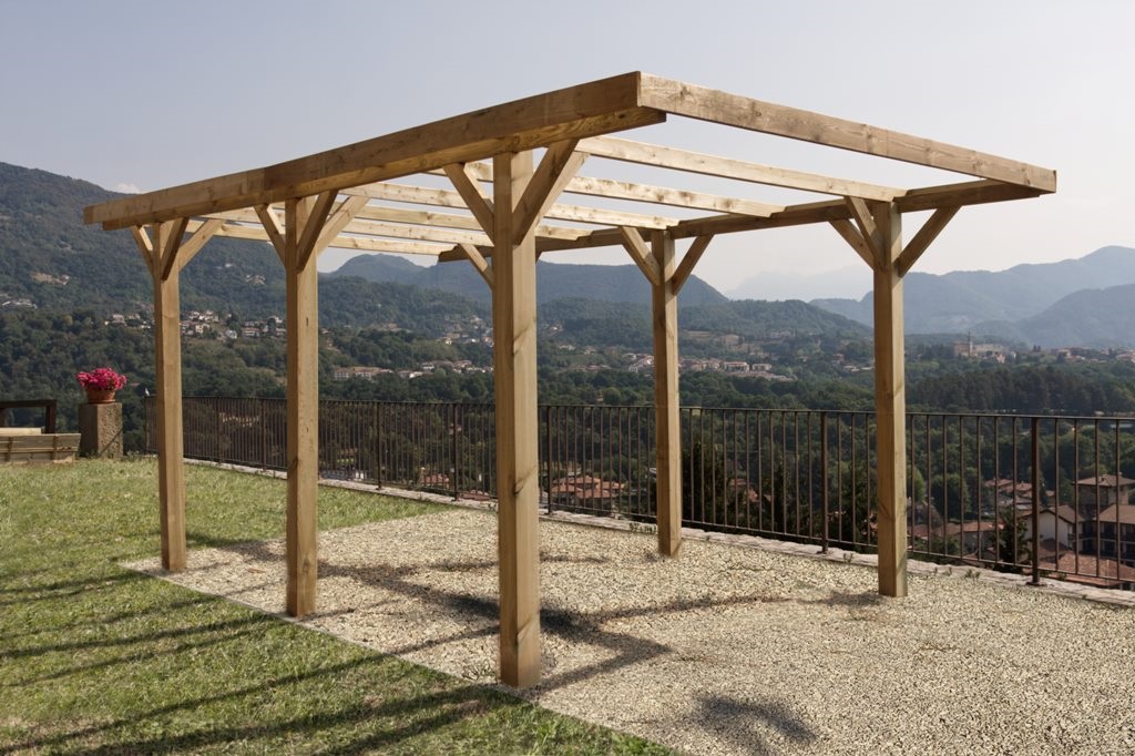 Carport in legno di pino impregnato senza copertura 512x304x233h