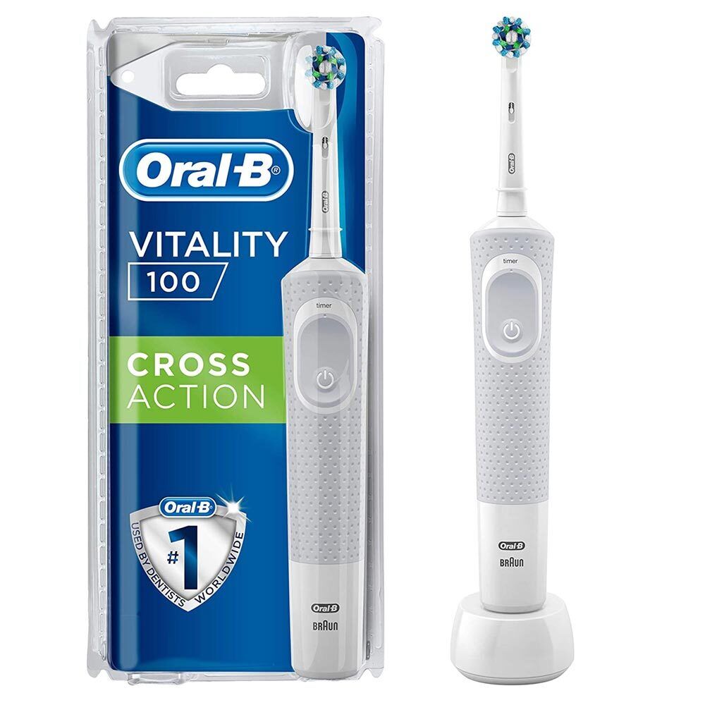 Oral B Spazzolino Elettrico Denti Vitality 100 Cross Action a Batteria con Timer