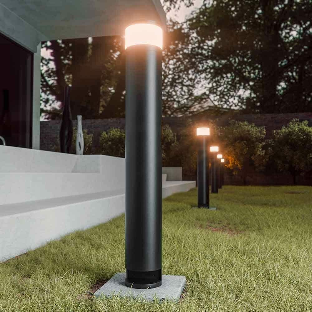 Lampada Paletto LED Giardino + 2 Prese Shucko Palo Illuminazione Esterno 60 cm