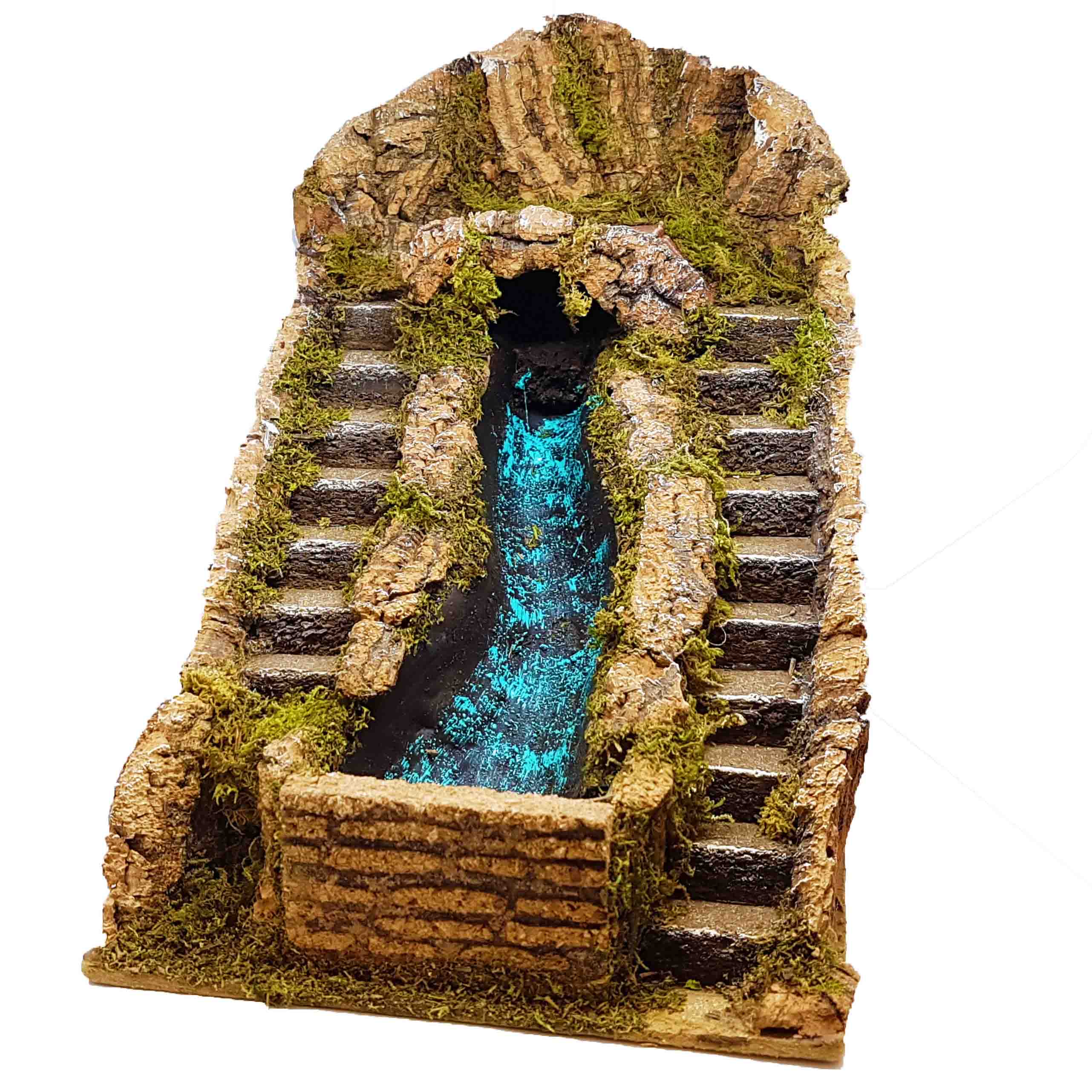 Ruscello cascata doppia scalinata per presepe