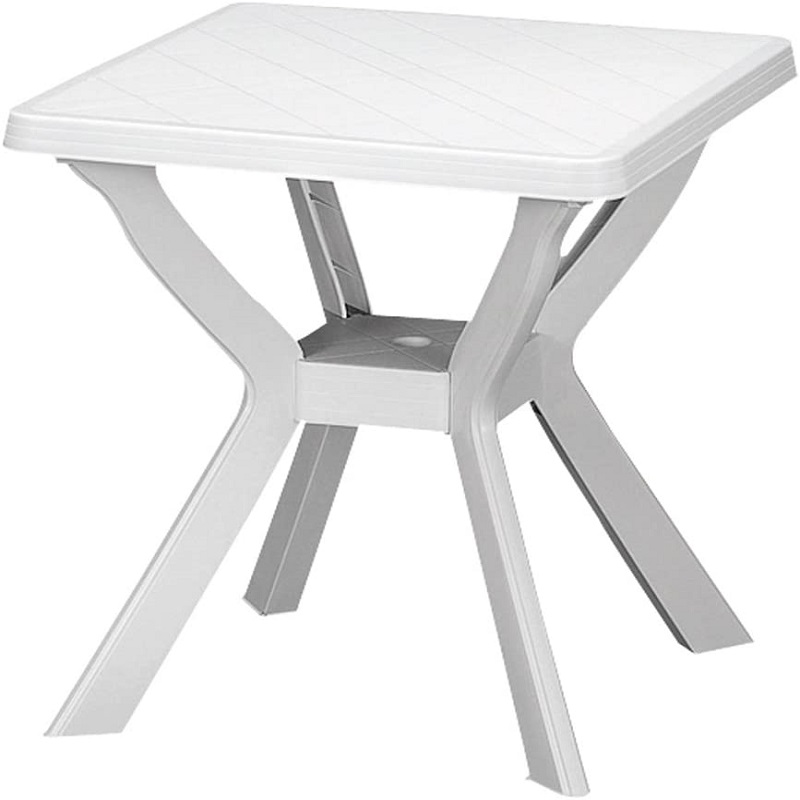 Tavolo bianco da esterno in resina 70×70 cm Reno