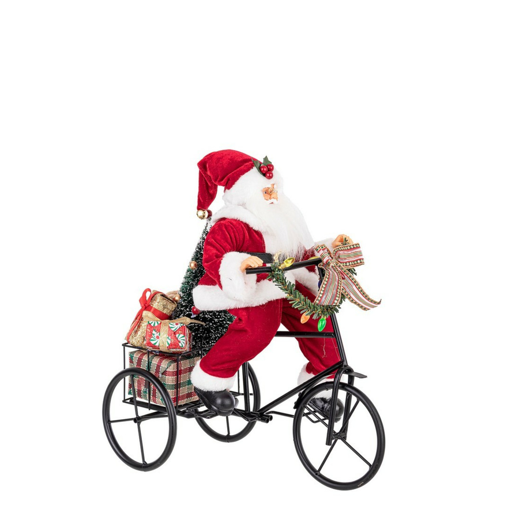Image of Babbo Natale in Triciclo Decorazione Natalizia 38 cm