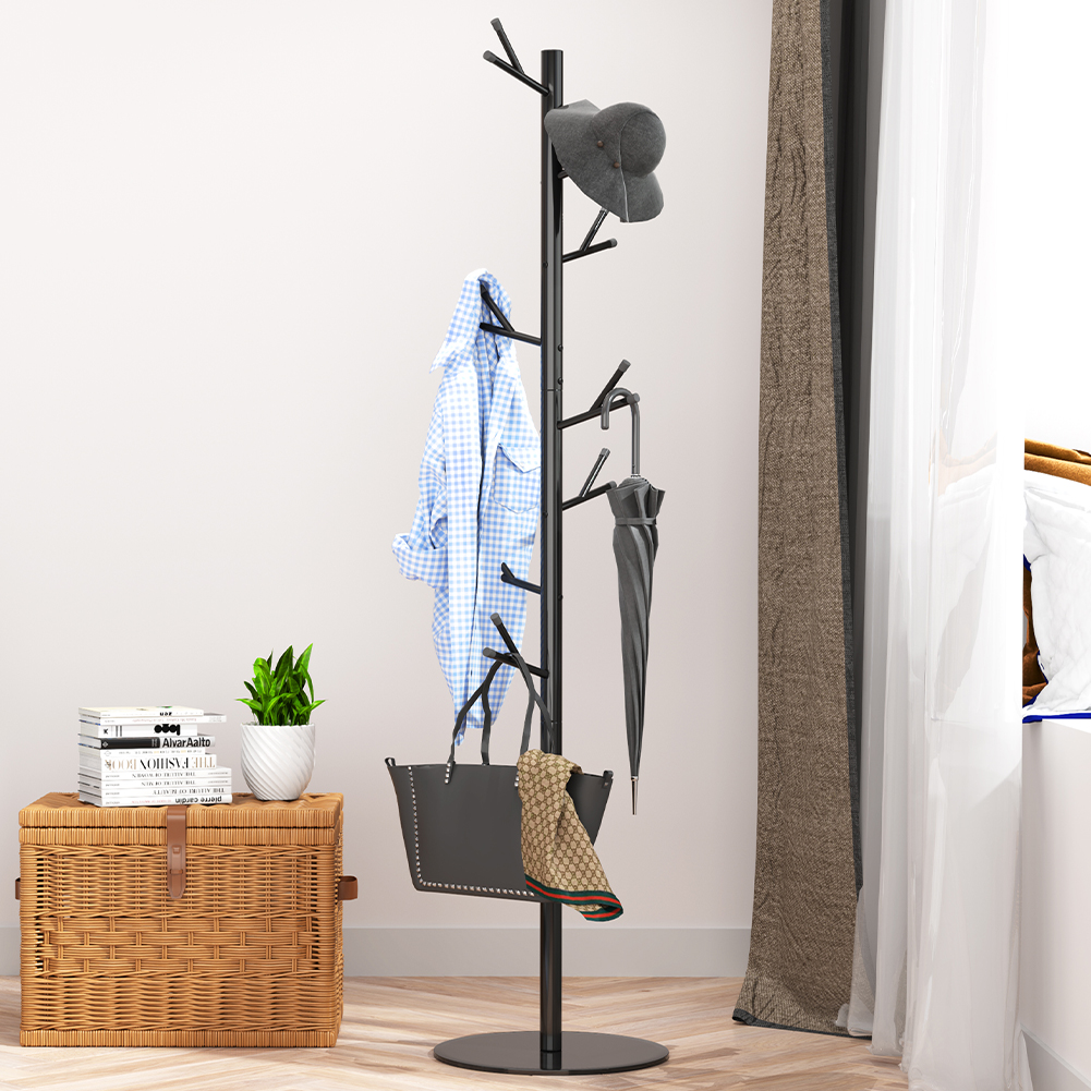 Appendiabiti Da Terra Design Rella Appendiabiti Da Terra - Appendiabiti Con Mensola In Rete, Robusto Appendiabiti Con Ruote Stand Appendiabiti