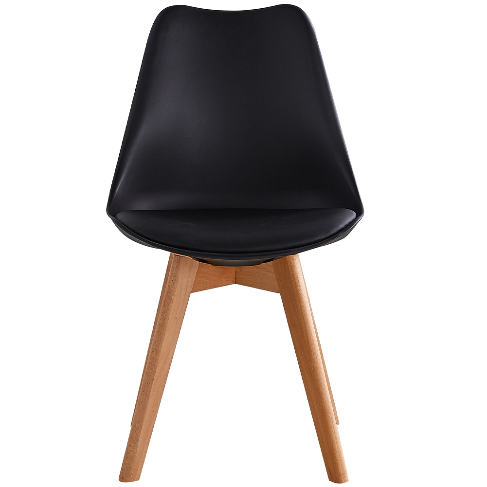 Shally Dogan Set 4 Sedie Per Sala Da Pranzo Con Piedi In Legno E Seduta Con Morbida Imbottitura, Sedia Design Nordico, Poltrona Stile Scandinavo Ideale Per Cameretta, Cucina, Ufficio (Nero) Shally Dogan Set 4 Sedie Per Sala Da Pranzo Con Piedi In Legno E Seduta Con Morbida Imbottitura, Sedia Design Nordico, Poltrona Stile Scandinavo Ideale Per Cameretta, Cucina, Ufficio (Nero)