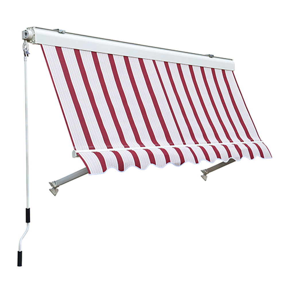 Tenda da Sole per Balcone a Caduta Cassonata Sangiorgio Formato: 4 x 3 m, Colore: Rigato Verde/Bianco