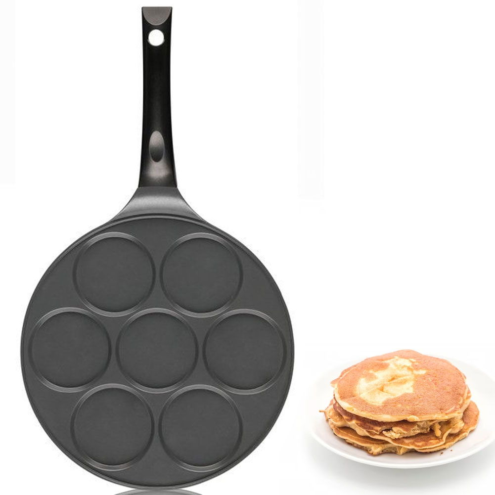 Padella Antiaderente Per Pancake Diametro 26Cm 7 Fori Padella Frittata Colazione