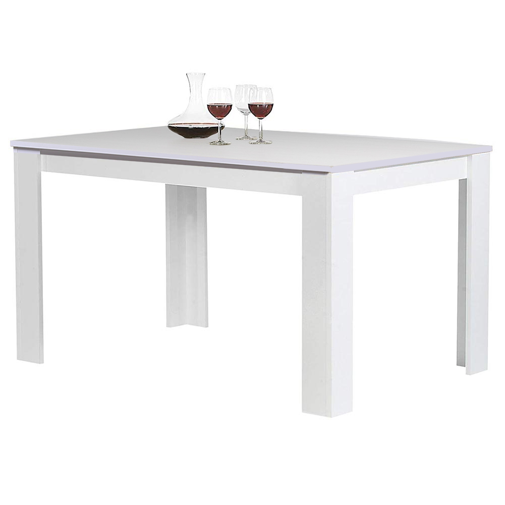 Tavolo da Pranzo Cucina Rettangolare Moderno in Legno 120x 80 x 74 cm Bianco