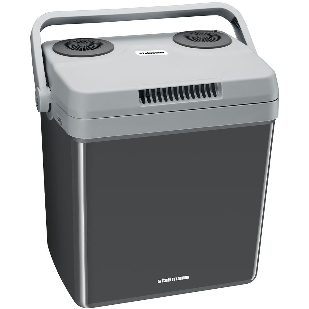 Mini Frigorifero Elettrico Portatile Per Auto Da 32 Litri, Con Manico Ergonomico, Spina Da 230V E 12V, Modalità Freddo E Caldo (Grigio)