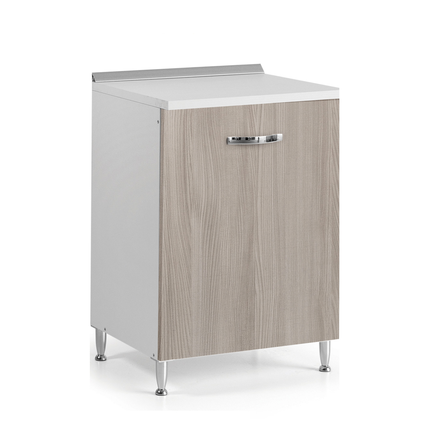 Image of Mobile Mobiletto Base Per Cucina Componibile In Legno Colore Olmo 60x50x85h