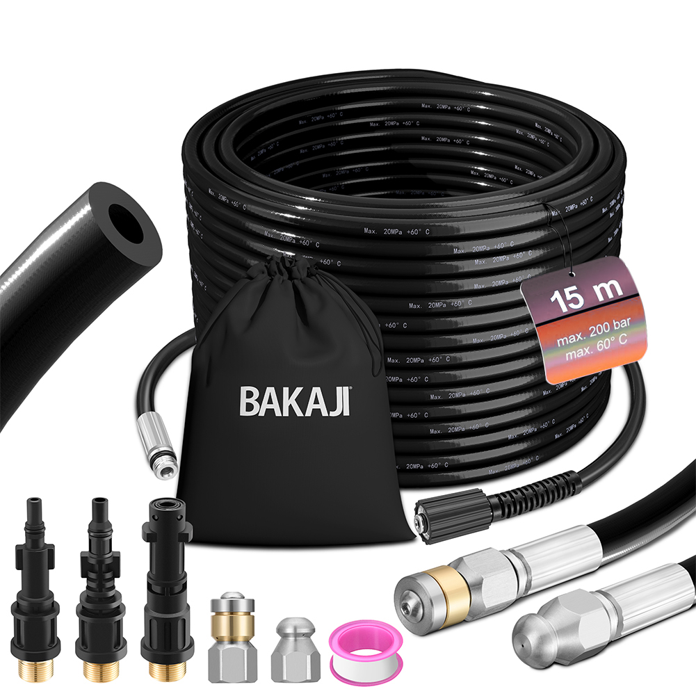 Sonda Sturatubi Spurgatubi per Idropulitrice con borsa Alta Pressione 15 Metri