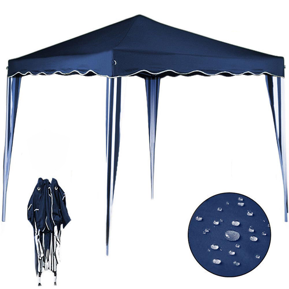 Image of Gazebo 3x3 Pieghevole Blu Impermeabile Pieghevole Tendone Giardino Con Sacca