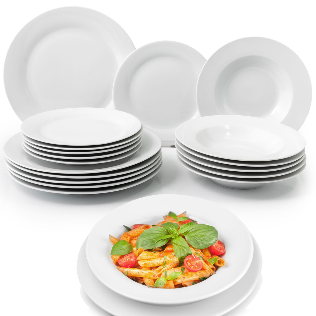 Set vaisselle MAËLLE grès 18 pièces 6 personnes - CH