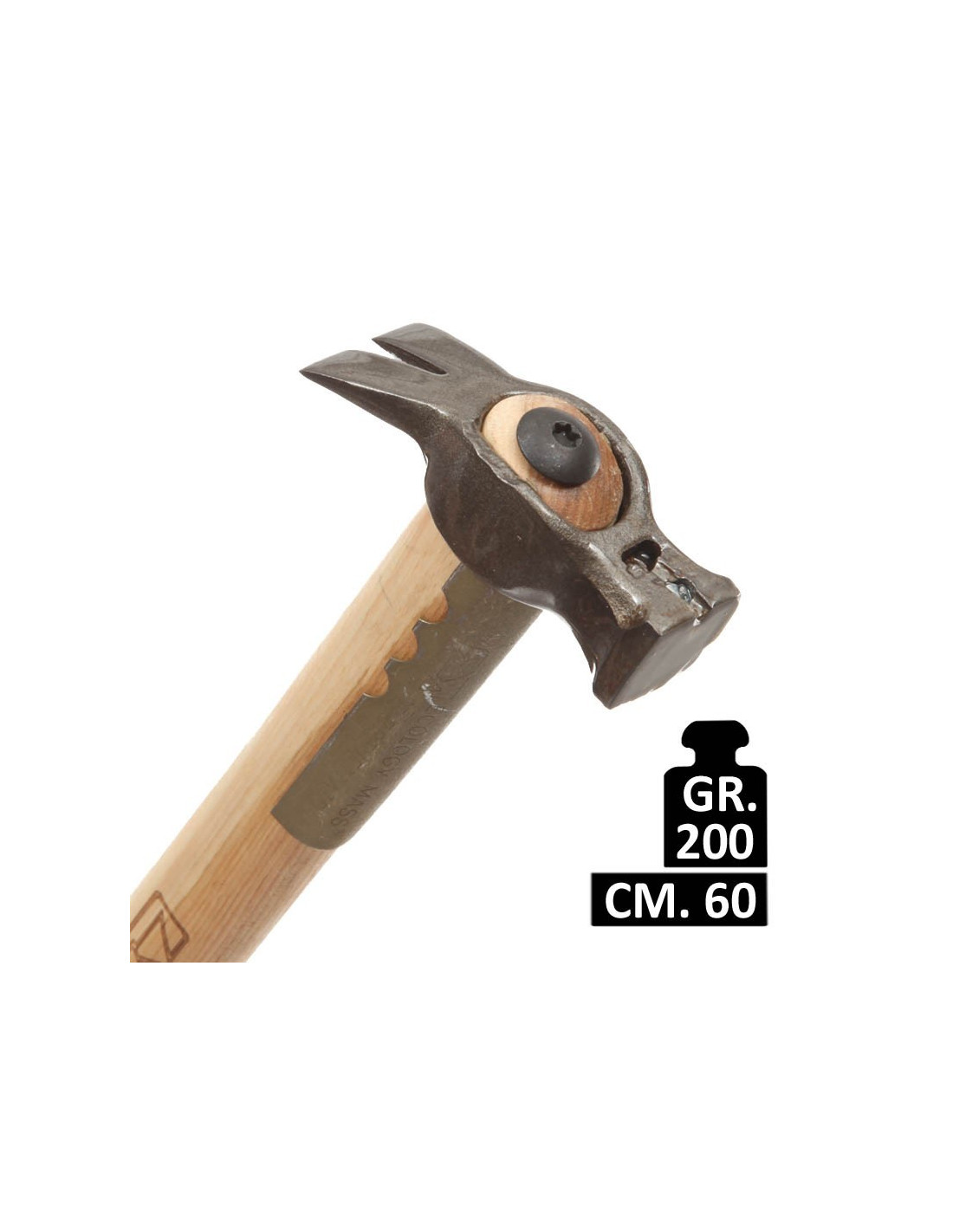MARTELLO MASS DA CARPENTIERE FORGIATO CON MANICO IN LEGNO - GR.200 - ART.191C