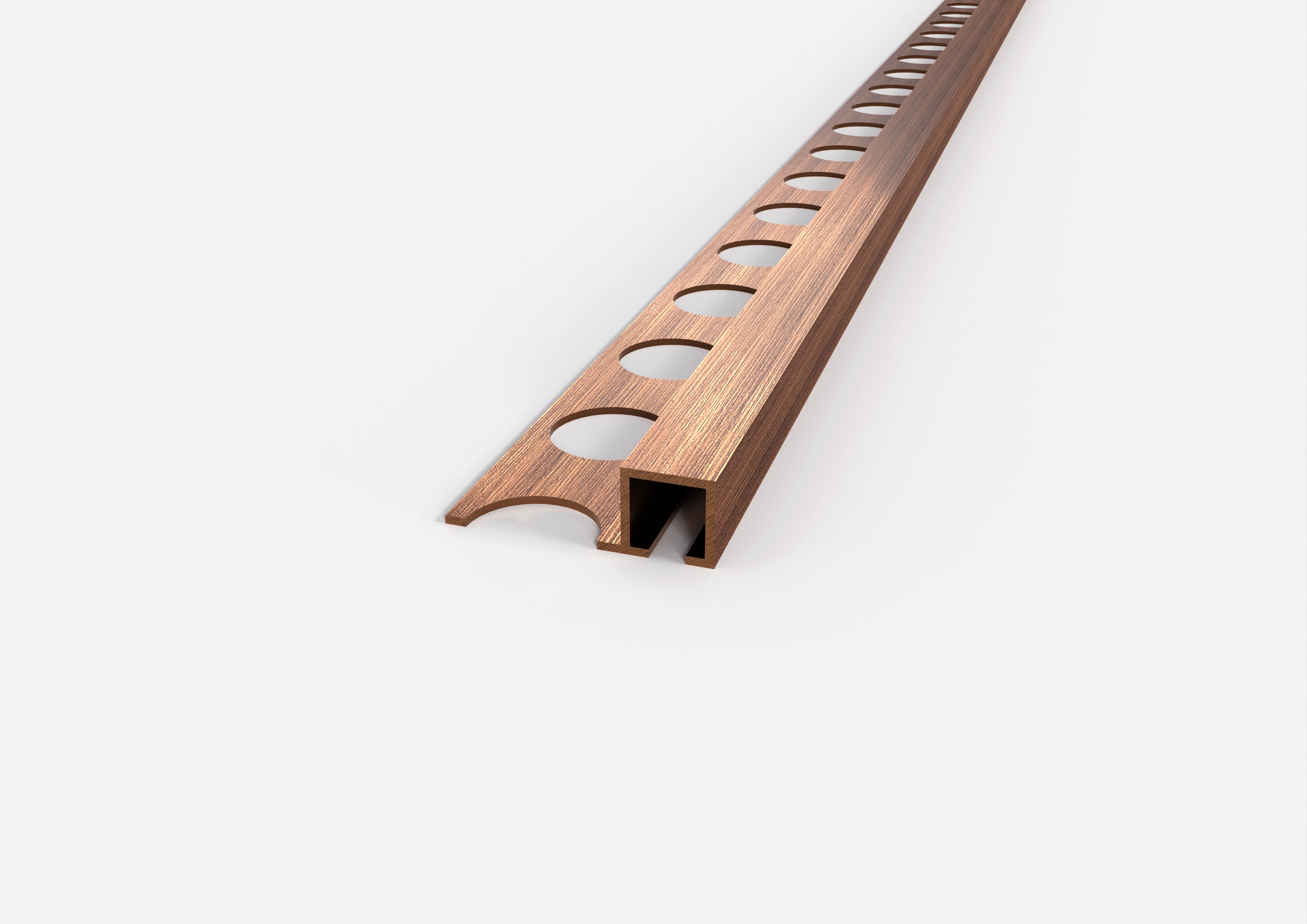 Profilo angolo quadro in OTTONE rame antico. Barra 2.5 M Spessore mattonella: mm 10, FINITURA: Spazzolato rame