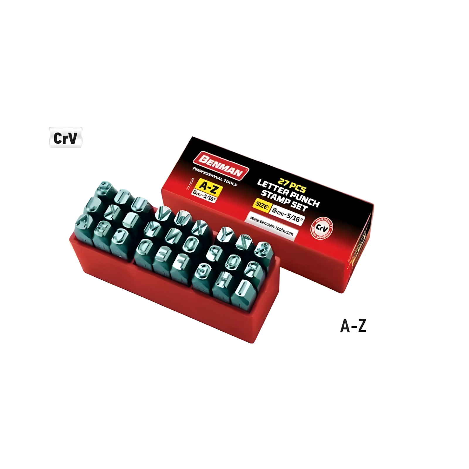 STAMPINI PUNZONATI 8MM. (5/16) LETTERE- CONFEZIONE DA 27PZ. - BENMAN