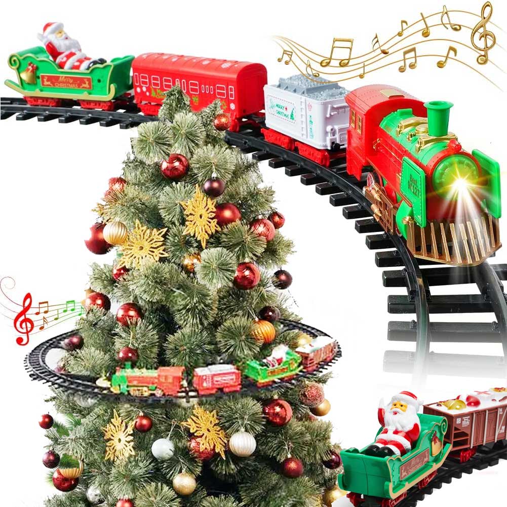 Image of Trenino per Albero di Natale Treno con Supporto per Centro Albero con Luci Suoni