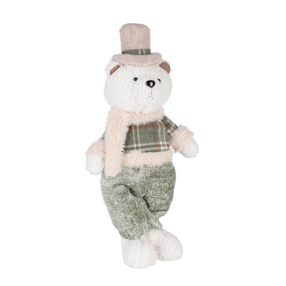 Image of Orso Bianco di Natale con Cappello Hayley Seduto 42 cm