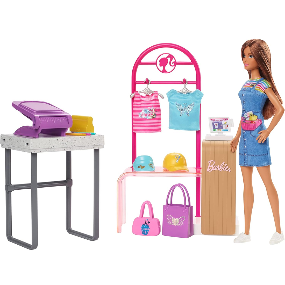 Image of Barbie Make &amp; Sell Boutique Playset con Bambola e Accessori alla Moda Idea Regalo